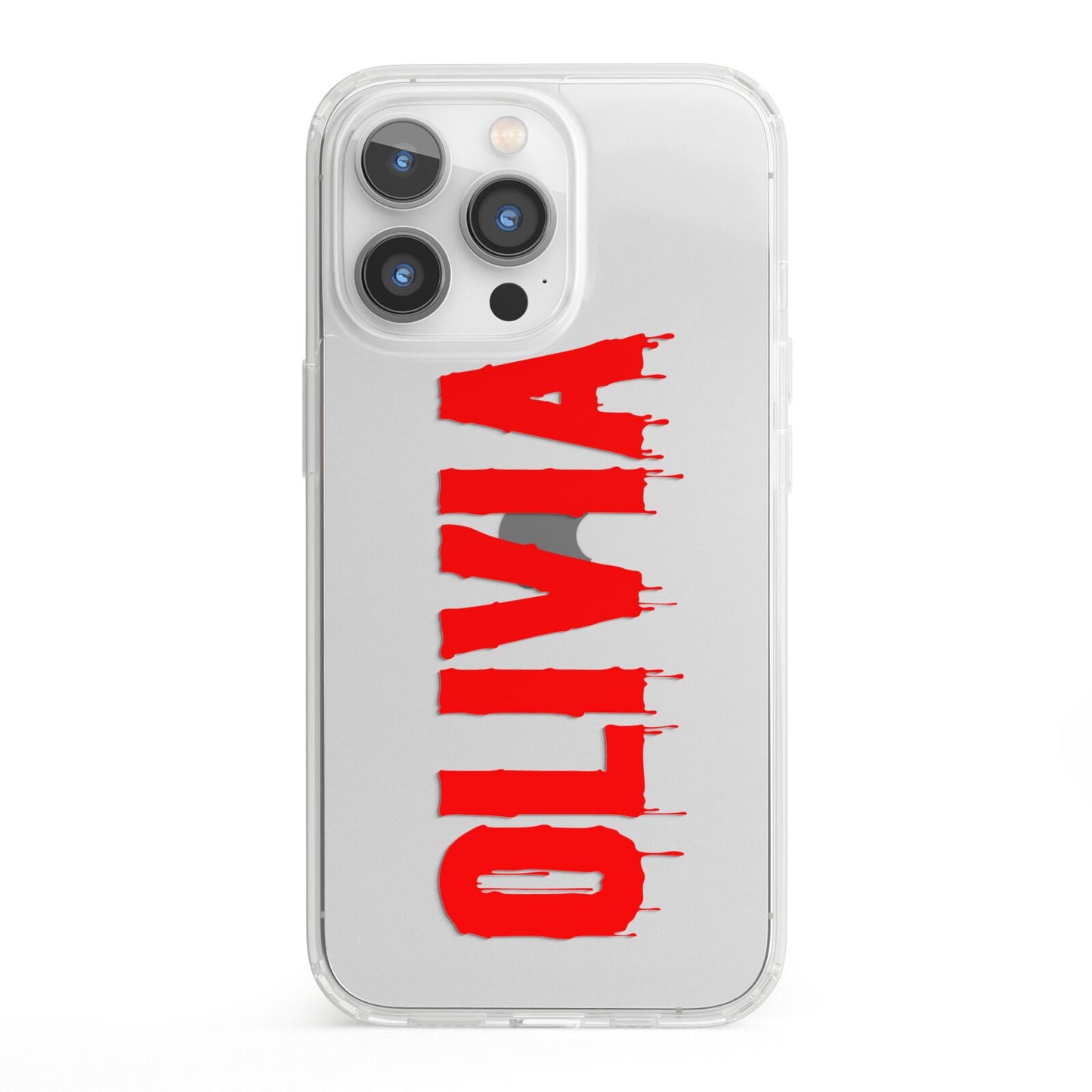 Customised Name Blood iPhone 13 Pro Clear Bumper Case