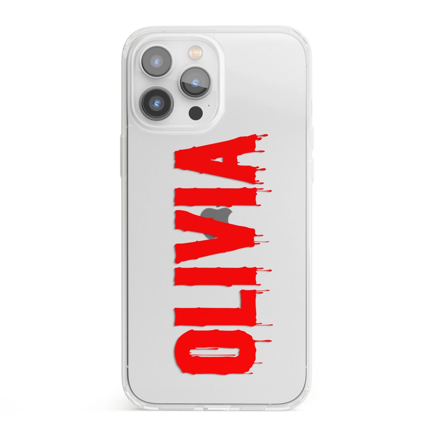 Customised Name Blood iPhone 13 Pro Max Clear Bumper Case
