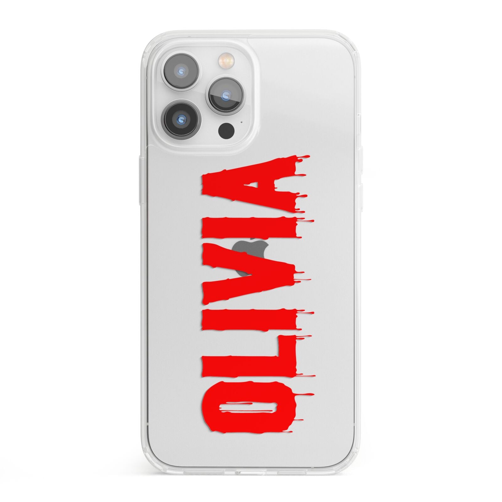 Customised Name Blood iPhone 13 Pro Max Clear Bumper Case