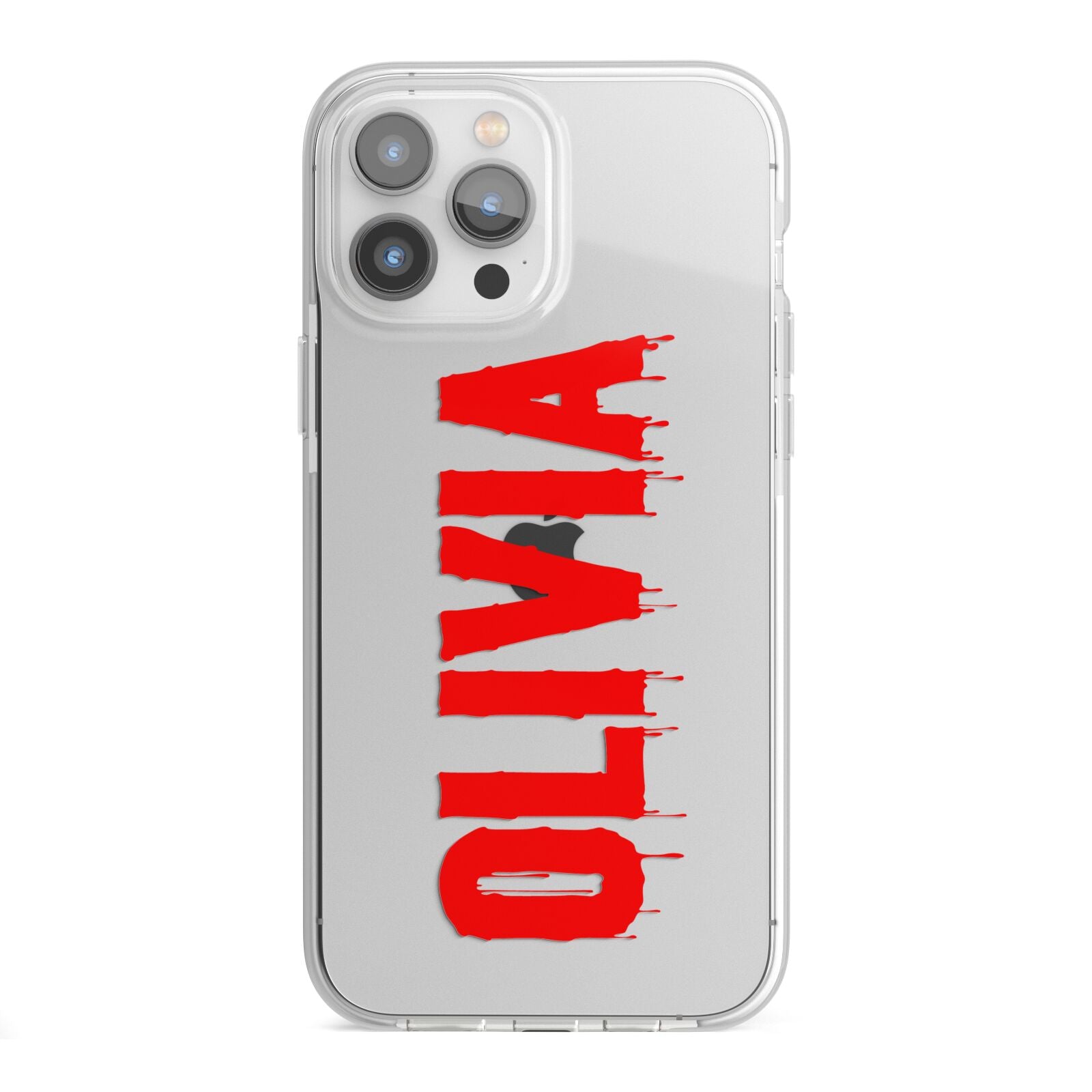 Customised Name Blood iPhone 13 Pro Max TPU Impact Case with White Edges