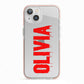 Customised Name Blood iPhone 13 TPU Impact Case with Pink Edges