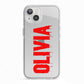 Customised Name Blood iPhone 13 TPU Impact Case with White Edges