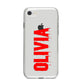 Customised Name Blood iPhone 8 Bumper Case on Silver iPhone