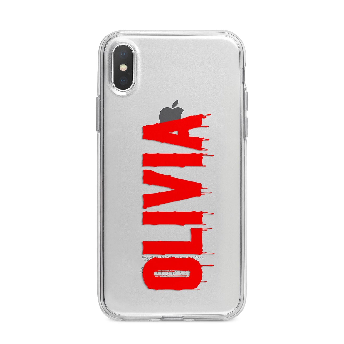 Customised Name Blood iPhone X Bumper Case on Silver iPhone Alternative Image 1