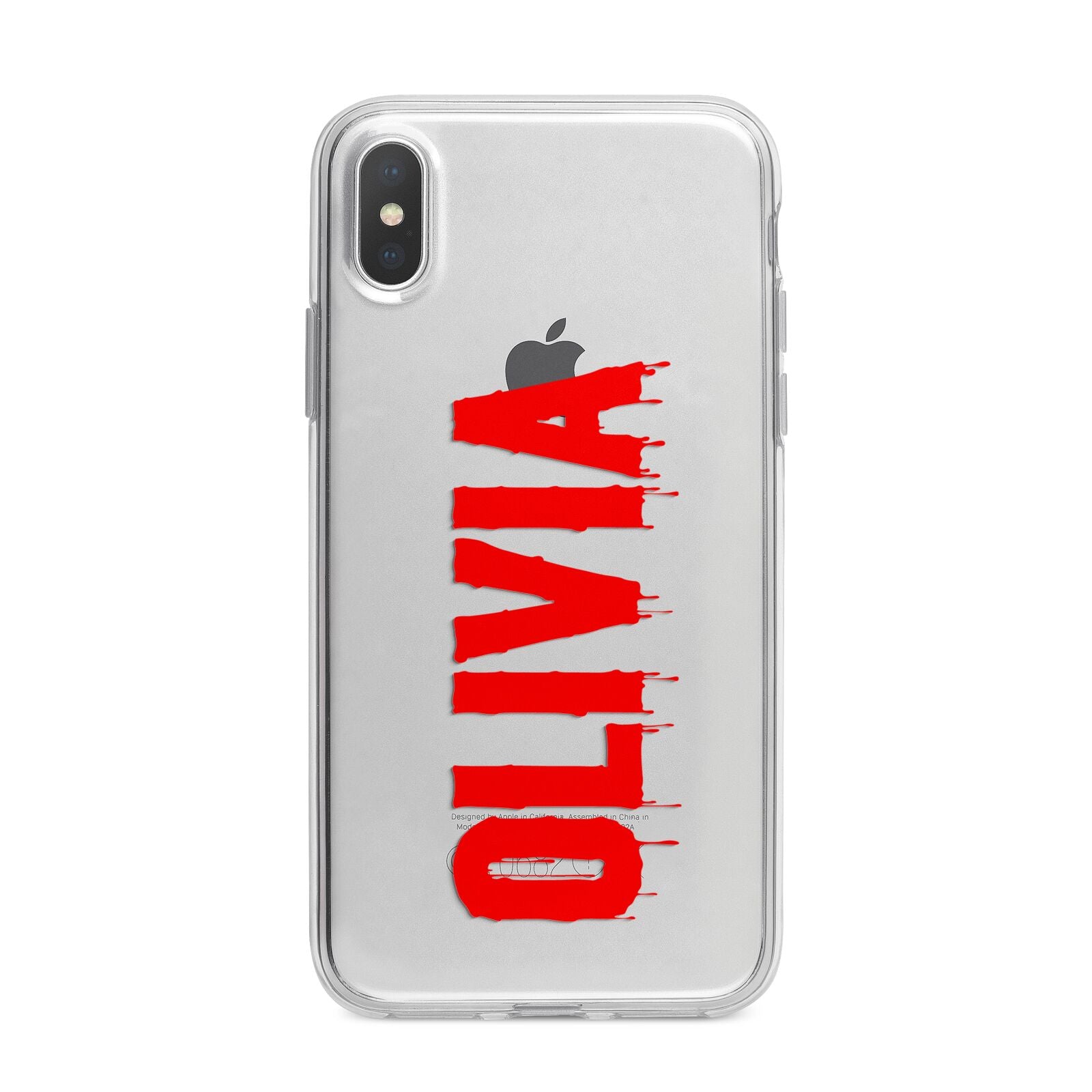 Customised Name Blood iPhone X Bumper Case on Silver iPhone Alternative Image 1