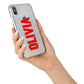 Customised Name Blood iPhone X Bumper Case on Silver iPhone Alternative Image 2