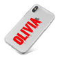 Customised Name Blood iPhone X Bumper Case on Silver iPhone