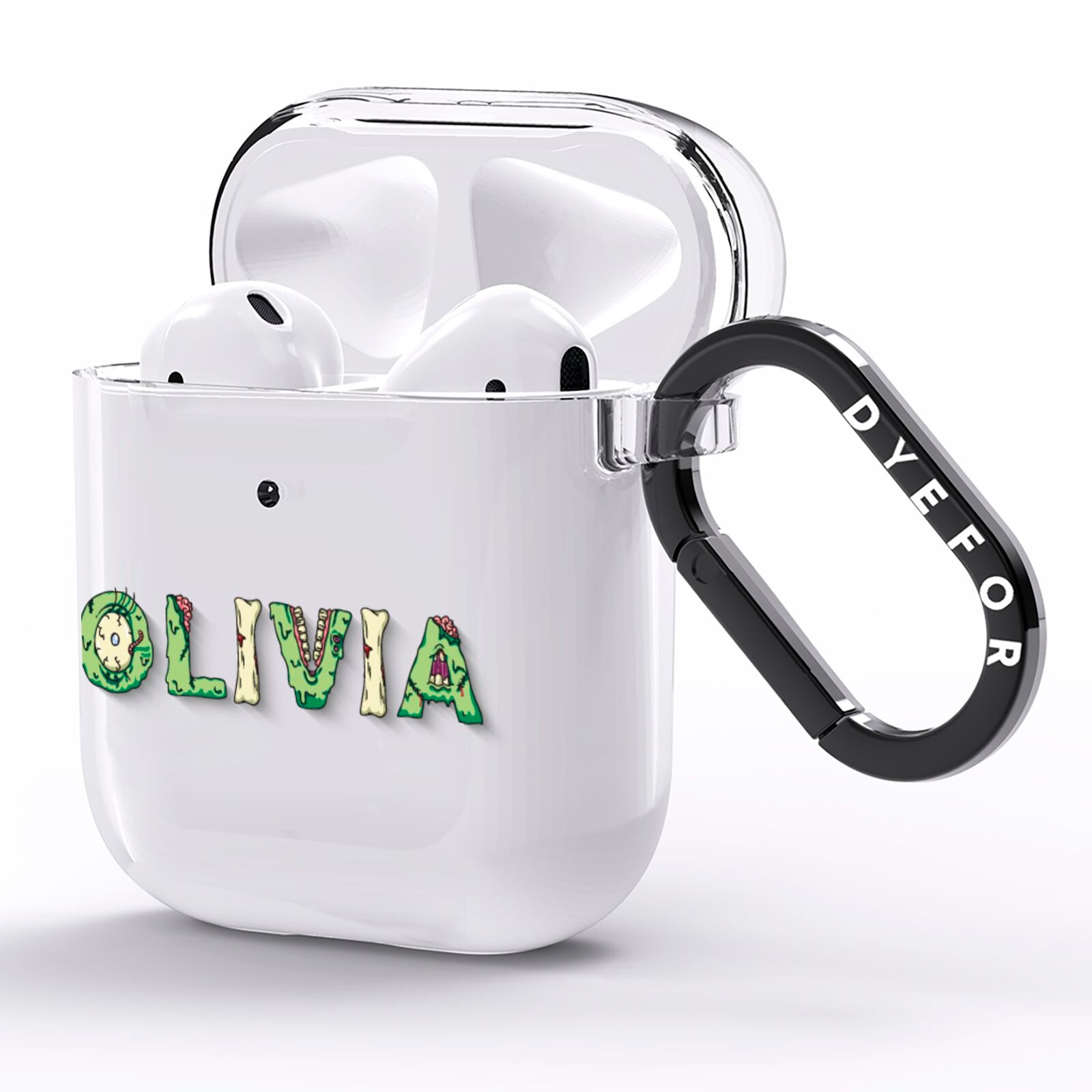 Customised Name Zombie AirPods Clear Case Side Image