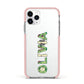 Customised Name Zombie Apple iPhone 11 Pro in Silver with Pink Impact Case