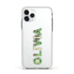 Customised Name Zombie Apple iPhone 11 Pro in Silver with White Impact Case