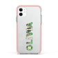 Customised Name Zombie Apple iPhone 11 in White with Pink Impact Case