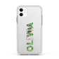 Customised Name Zombie Apple iPhone 11 in White with White Impact Case