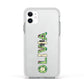 Customised Name Zombie Apple iPhone 11 in White with White Impact Case