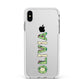 Customised Name Zombie Apple iPhone Xs Max Impact Case White Edge on Silver Phone