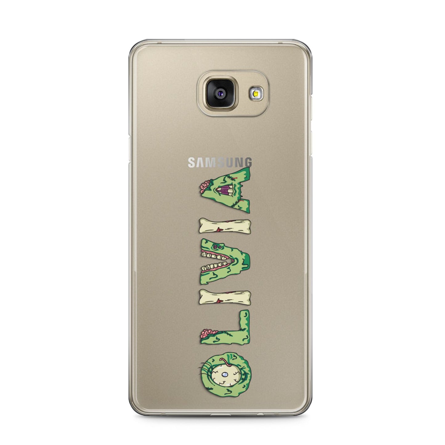 Customised Name Zombie Samsung Galaxy A5 2016 Case on gold phone