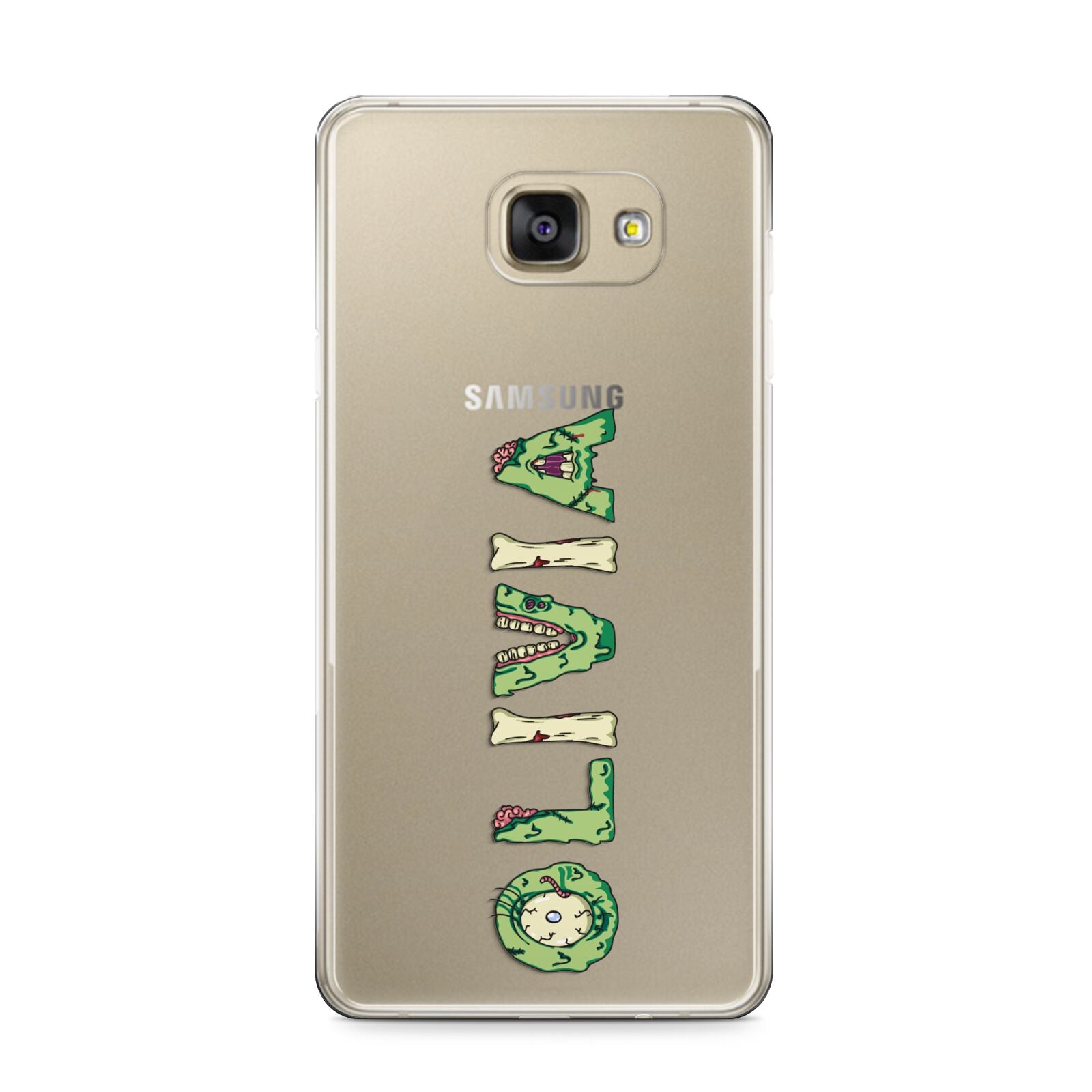 Customised Name Zombie Samsung Galaxy A9 2016 Case on gold phone