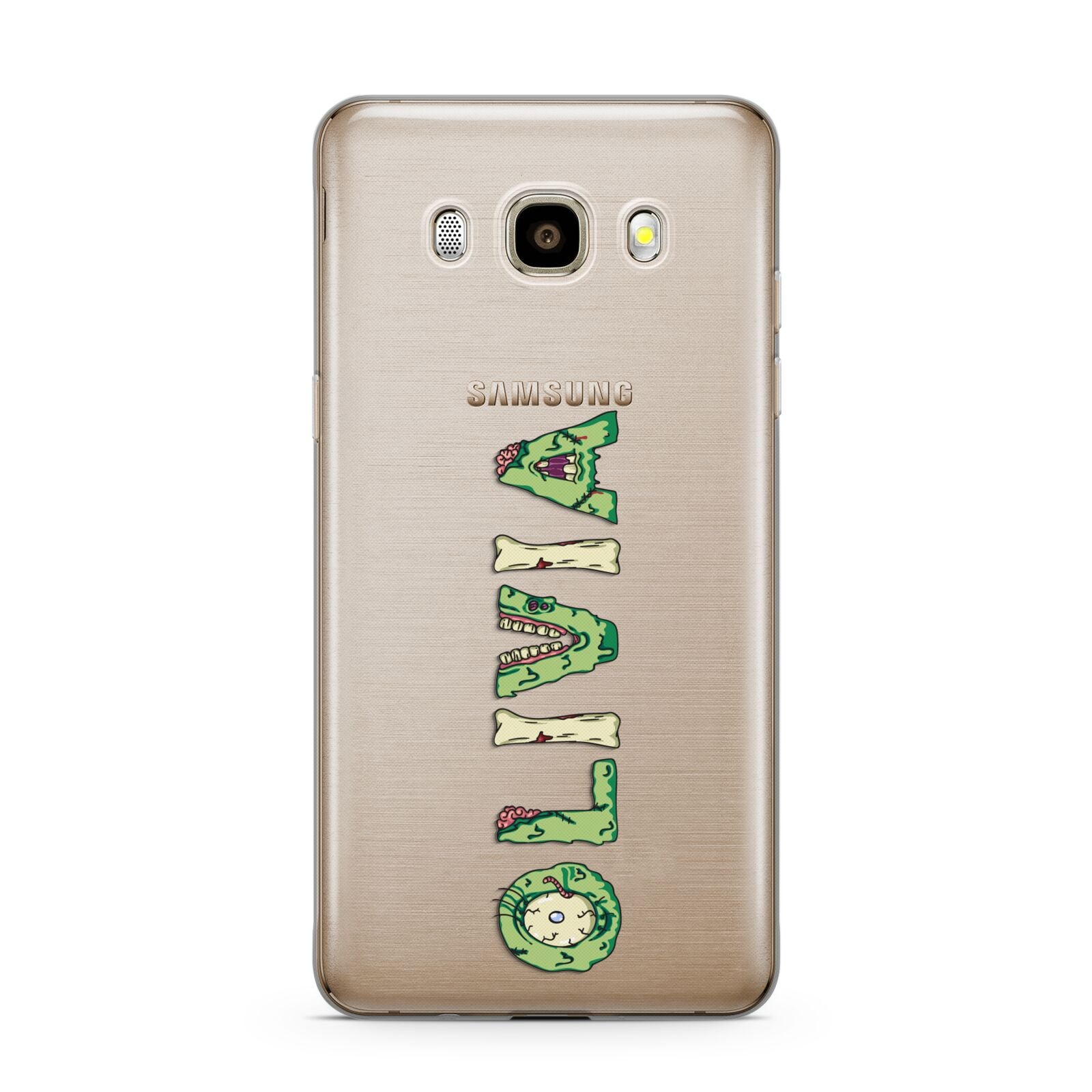 Customised Name Zombie Samsung Galaxy J7 2016 Case on gold phone
