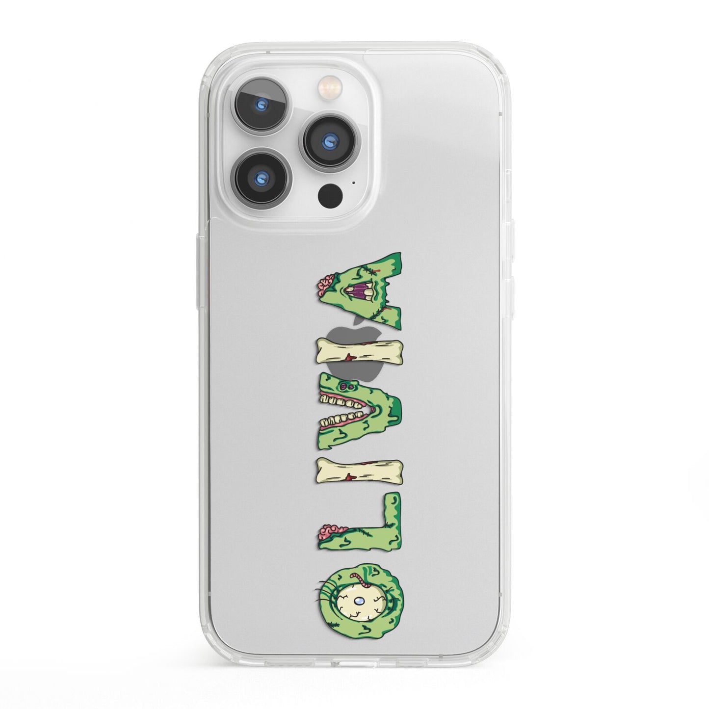 Customised Name Zombie iPhone 13 Pro Clear Bumper Case
