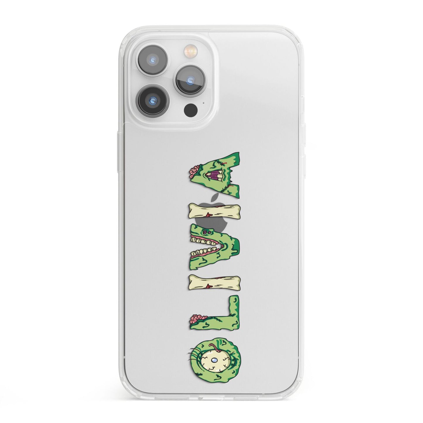 Customised Name Zombie iPhone 13 Pro Max Clear Bumper Case