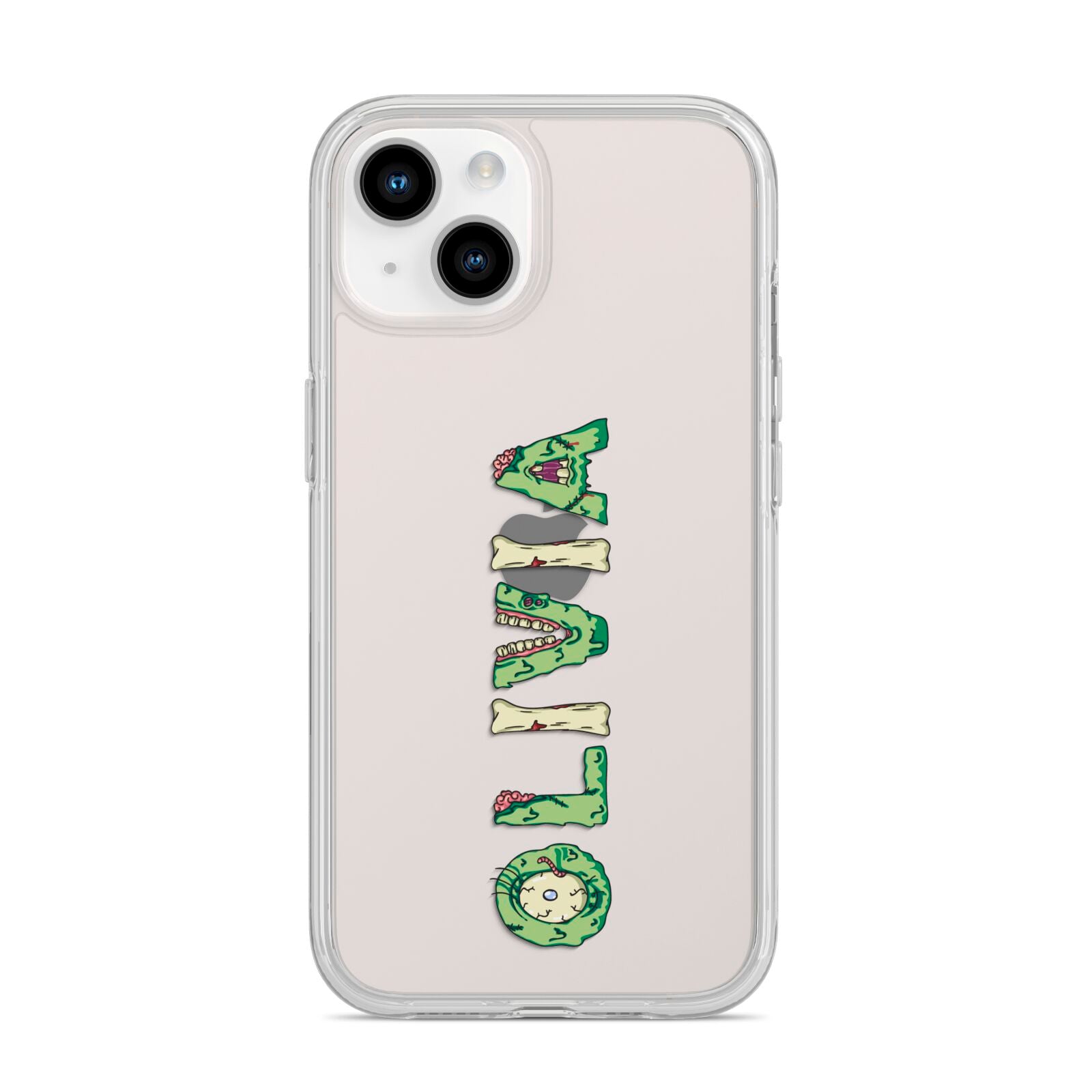 Customised Name Zombie iPhone 14 Clear Tough Case Starlight