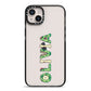 Customised Name Zombie iPhone 14 Plus Black Impact Case on Silver phone