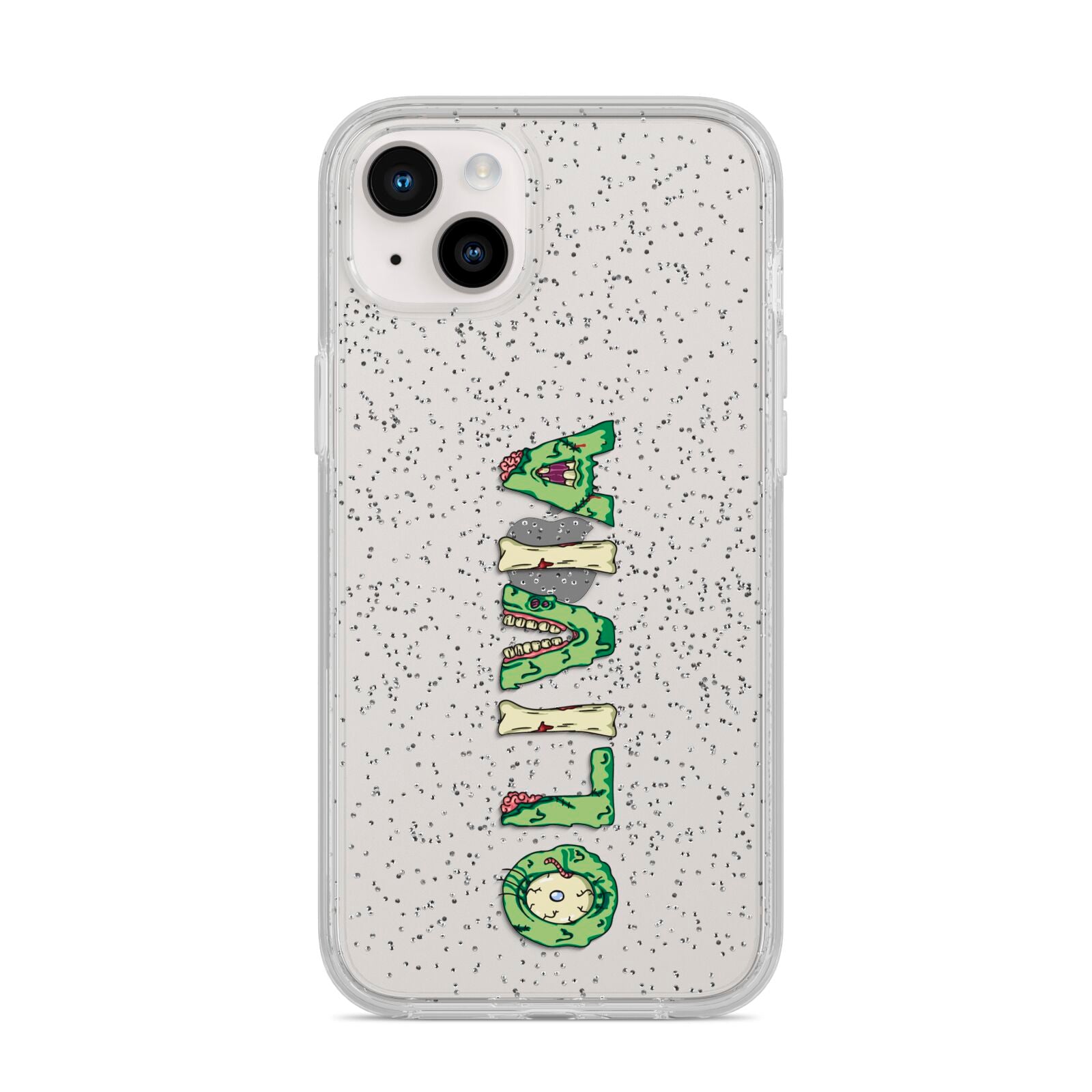 Customised Name Zombie iPhone 14 Plus Glitter Tough Case Starlight