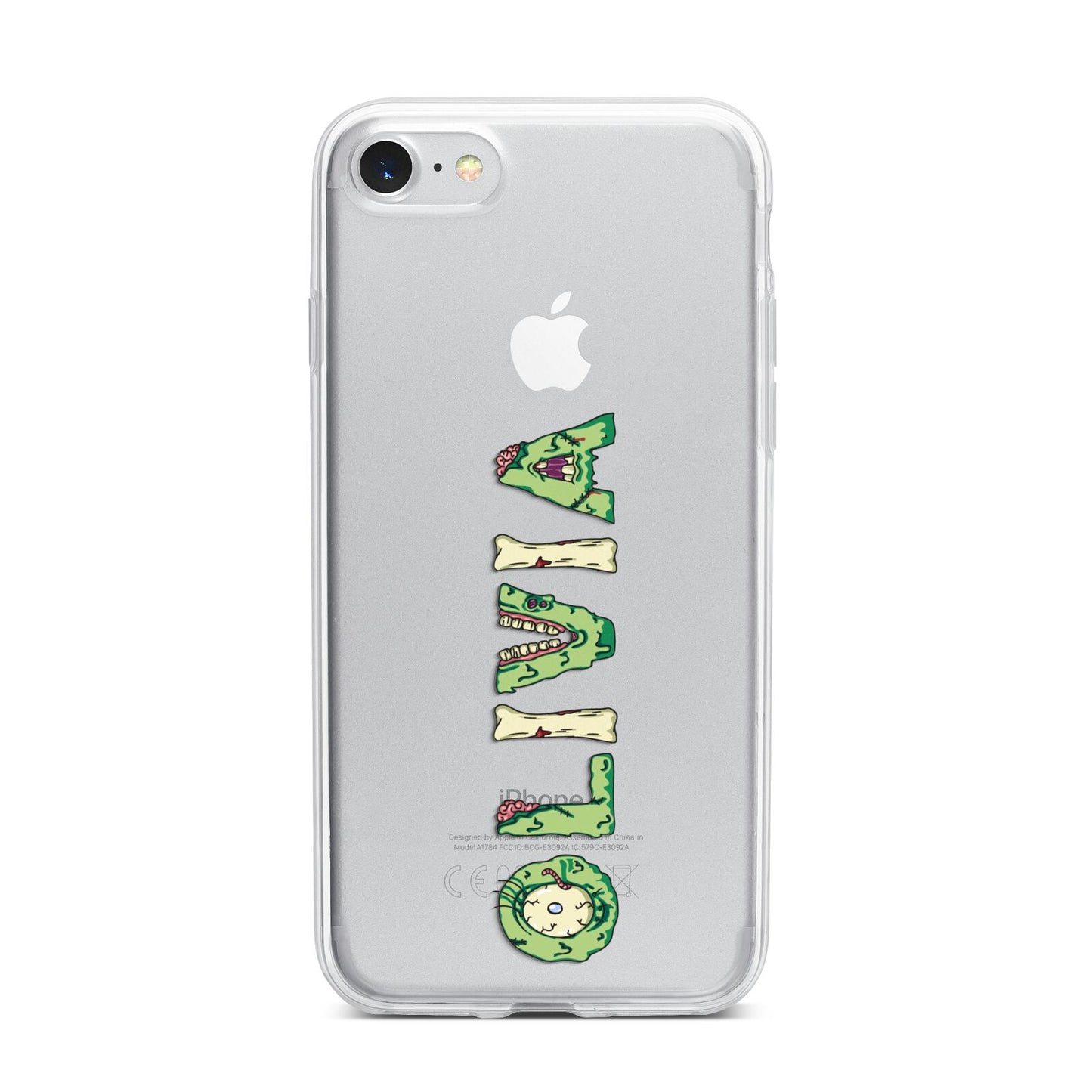 Customised Name Zombie iPhone 7 Bumper Case on Silver iPhone