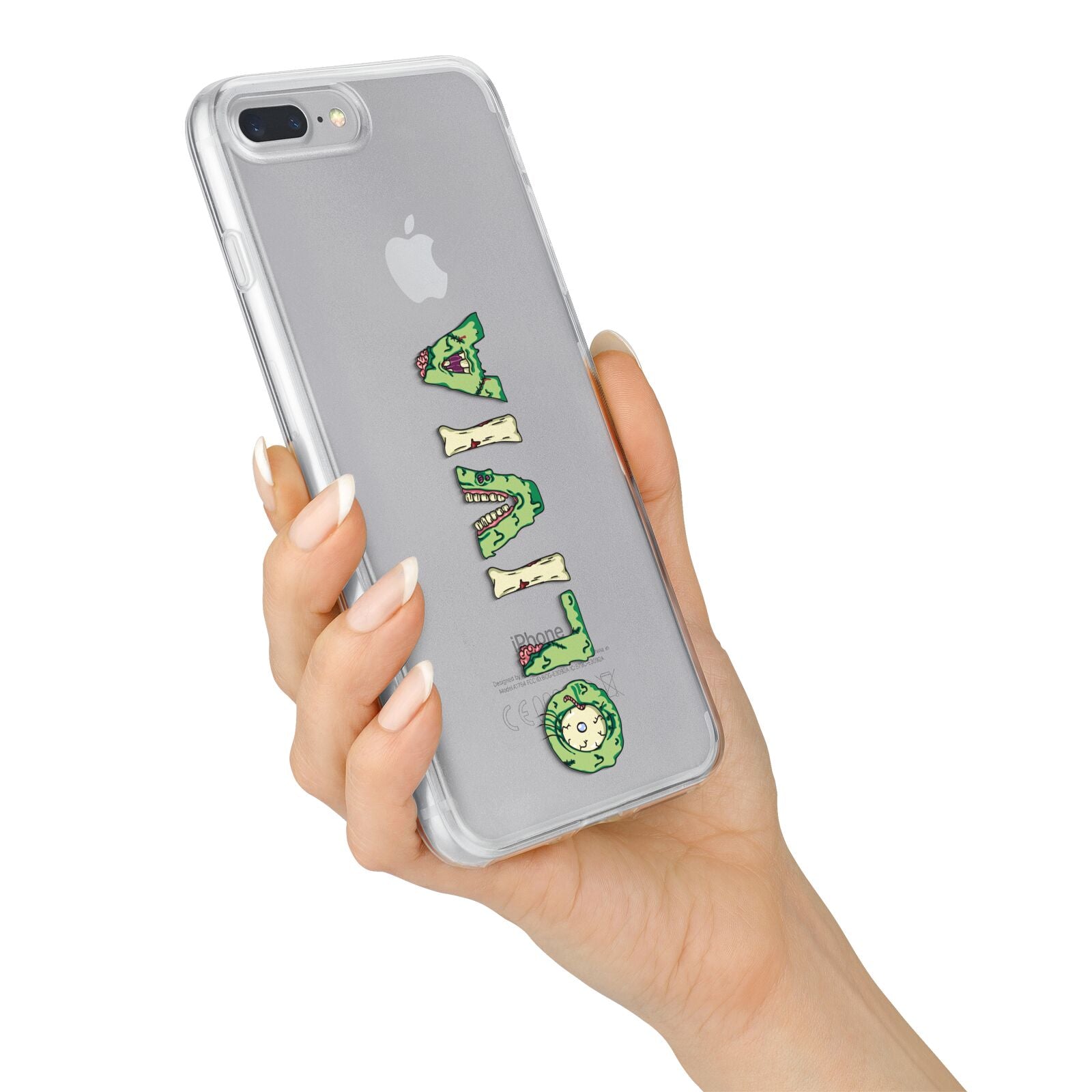 Customised Name Zombie iPhone 7 Plus Bumper Case on Silver iPhone Alternative Image