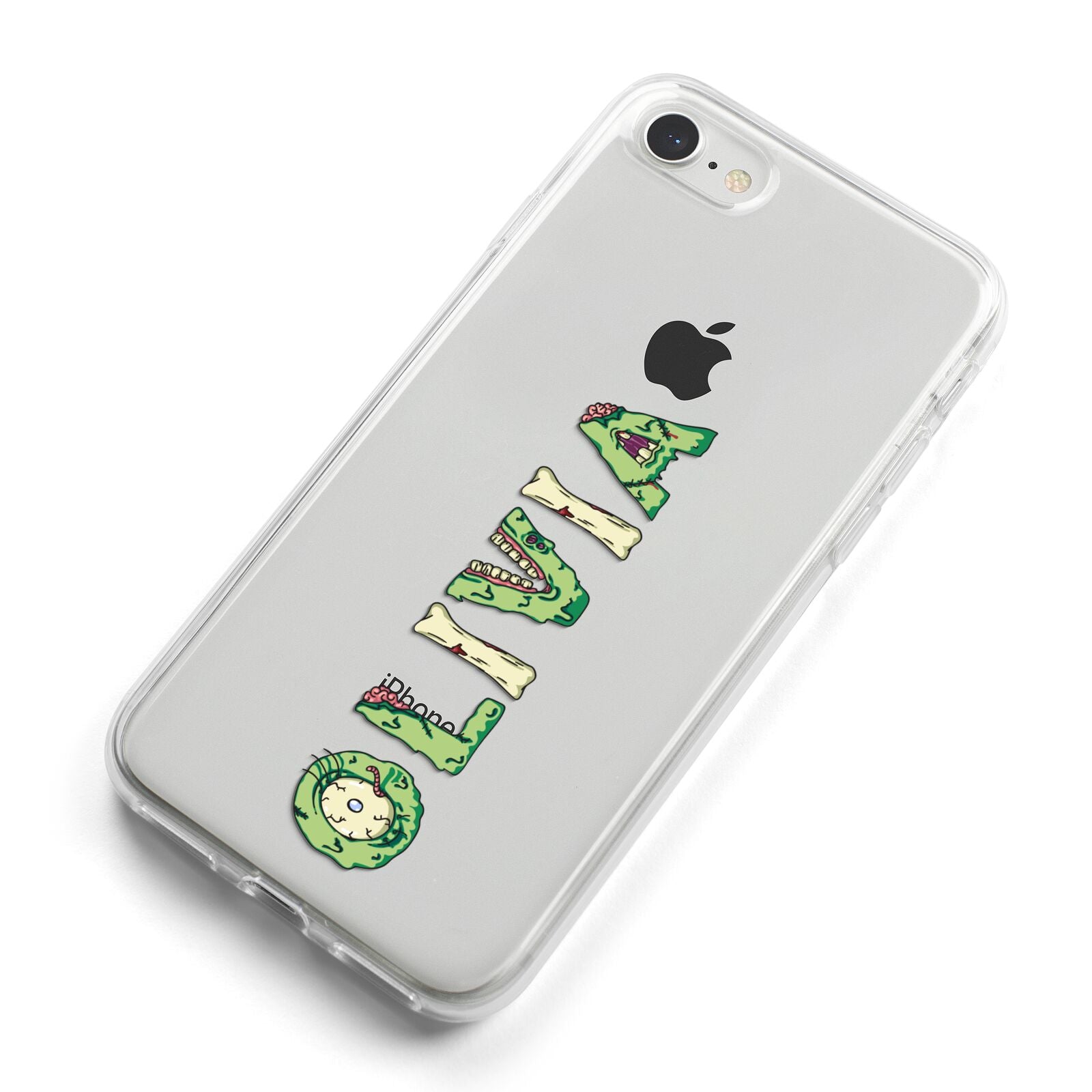 Customised Name Zombie iPhone 8 Bumper Case on Silver iPhone Alternative Image