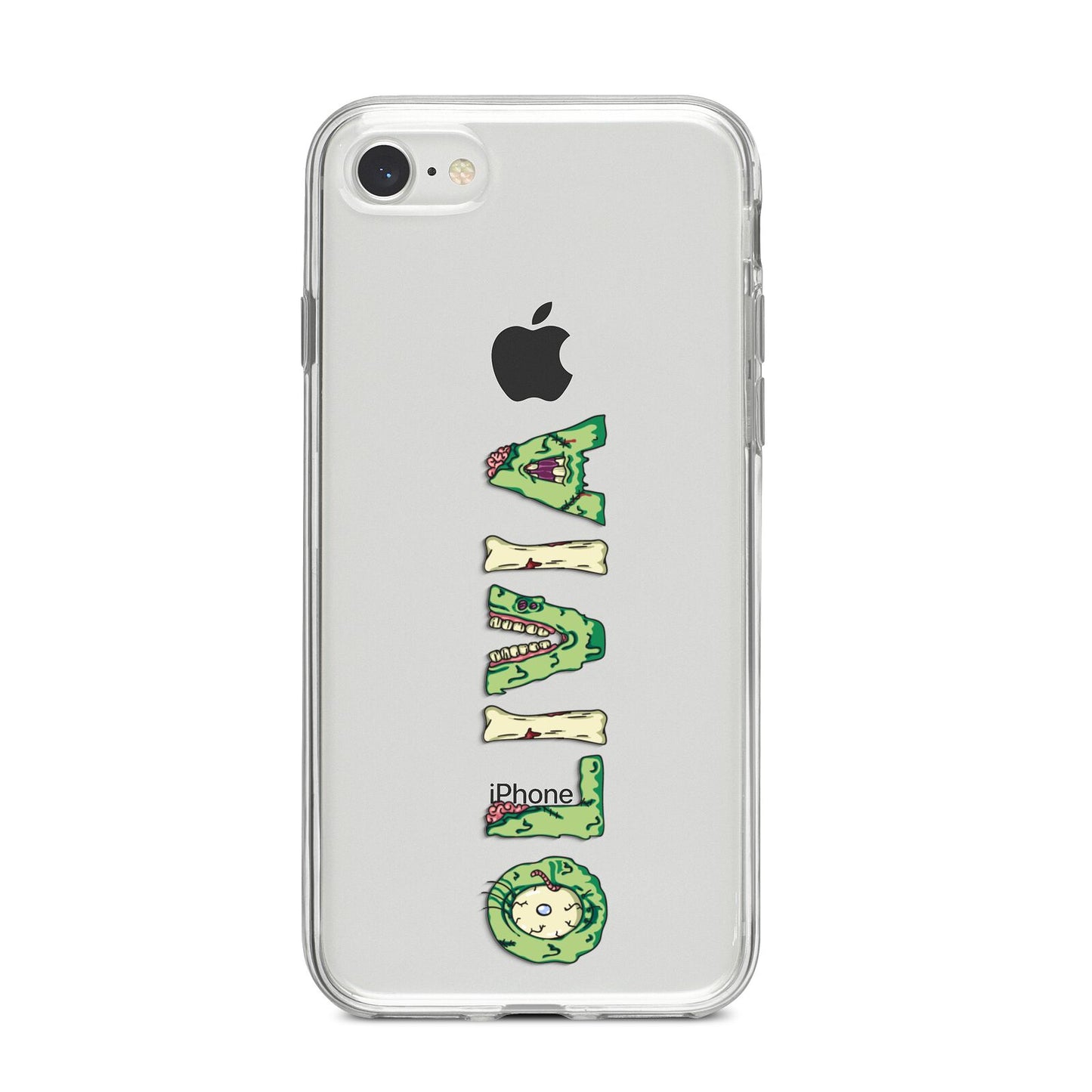Customised Name Zombie iPhone 8 Bumper Case on Silver iPhone