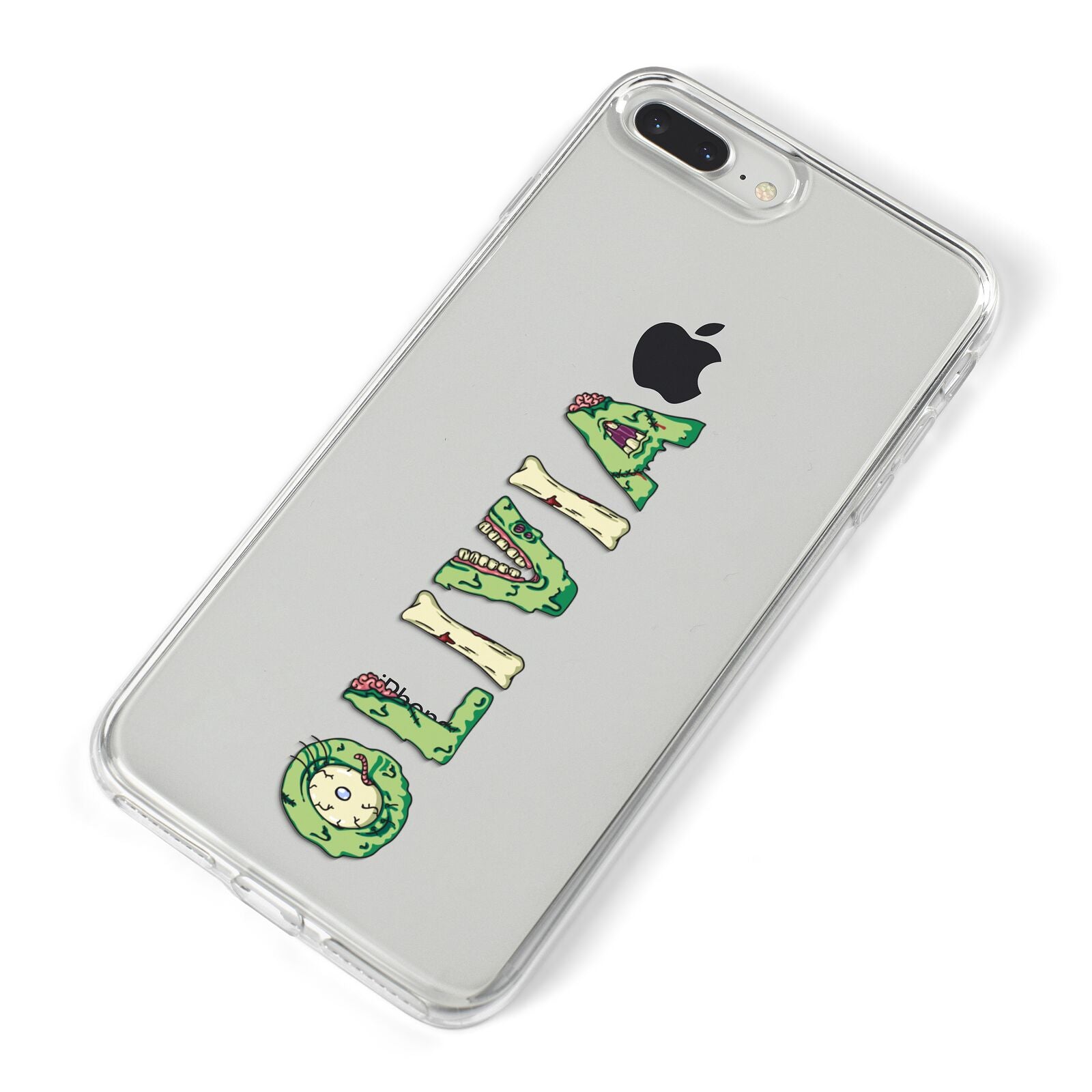 Customised Name Zombie iPhone 8 Plus Bumper Case on Silver iPhone Alternative Image