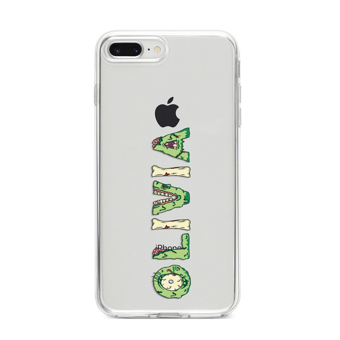 Customised Name Zombie iPhone 8 Plus Bumper Case on Silver iPhone