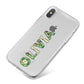 Customised Name Zombie iPhone X Bumper Case on Silver iPhone
