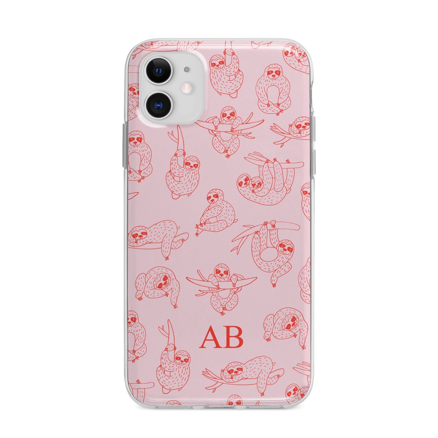 Customised Sloth Apple iPhone 11 in White with Bumper Case