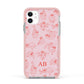 Customised Sloth Apple iPhone 11 in White with Pink Impact Case