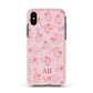 Customised Sloth Apple iPhone Xs Impact Case Pink Edge on Black Phone