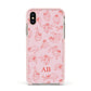 Customised Sloth Apple iPhone Xs Impact Case Pink Edge on Gold Phone