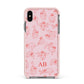 Customised Sloth Apple iPhone Xs Max Impact Case Pink Edge on Black Phone