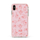 Customised Sloth Apple iPhone Xs Max Impact Case Pink Edge on Gold Phone