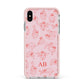 Customised Sloth Apple iPhone Xs Max Impact Case Pink Edge on Silver Phone
