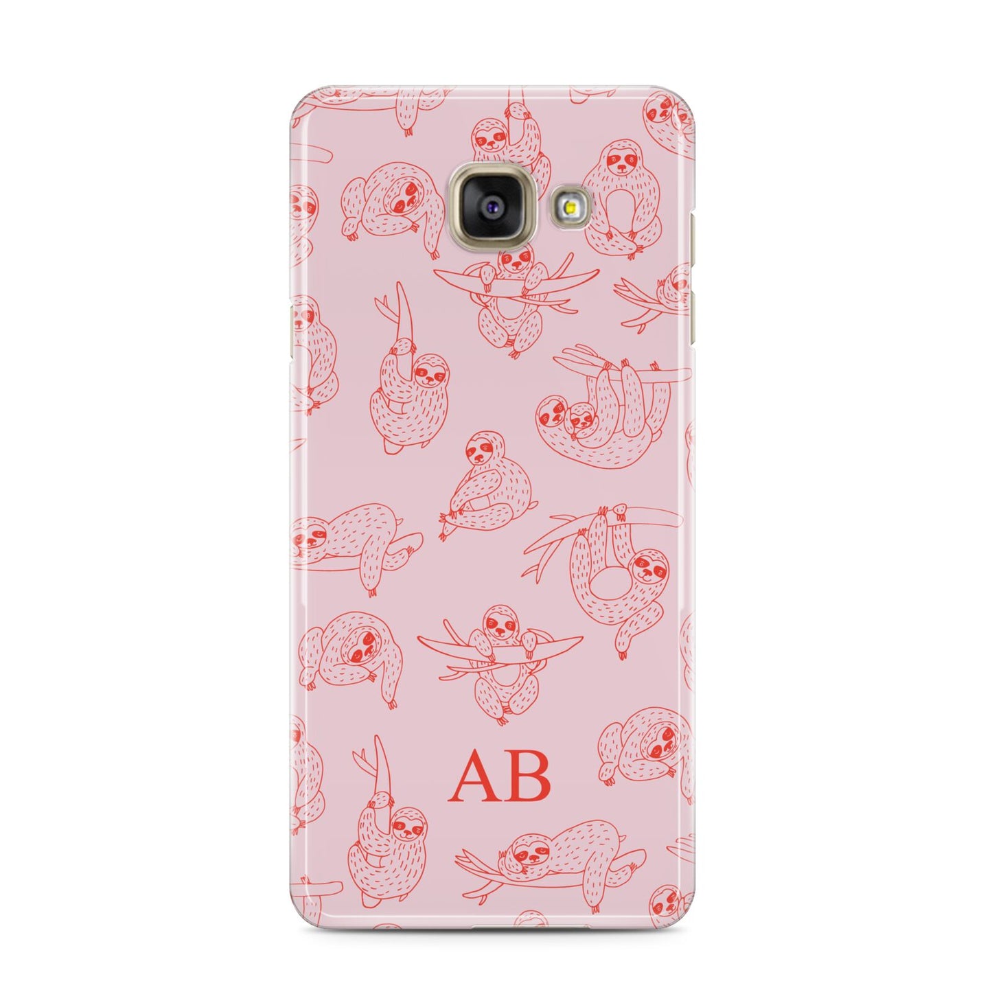 Customised Sloth Samsung Galaxy A3 2016 Case on gold phone