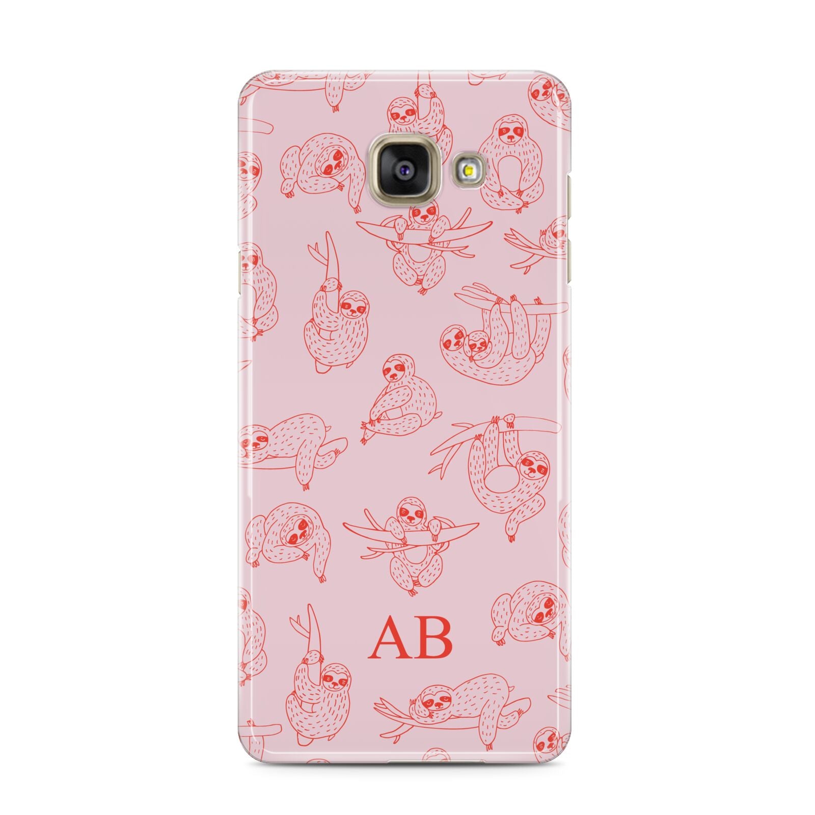 Customised Sloth Samsung Galaxy A3 2016 Case on gold phone