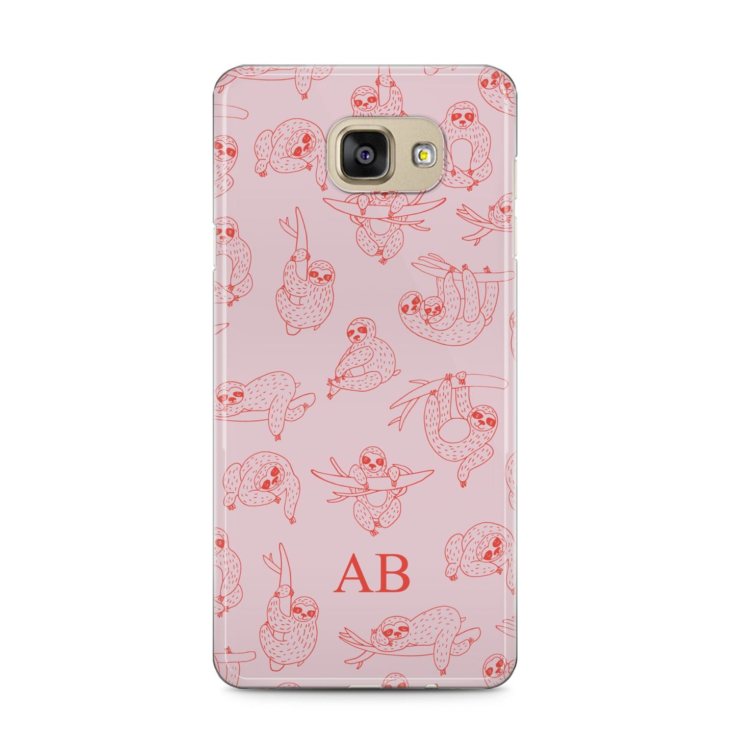 Customised Sloth Samsung Galaxy A5 2016 Case on gold phone