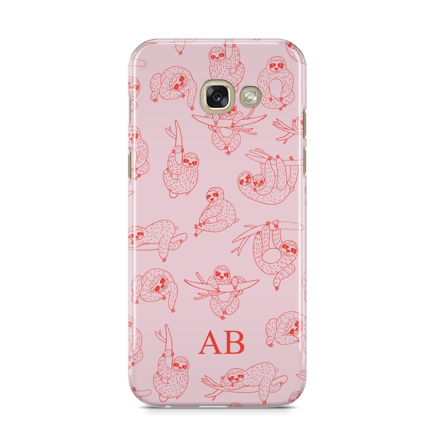 Customised Sloth Samsung Galaxy A5 2017 Case on gold phone