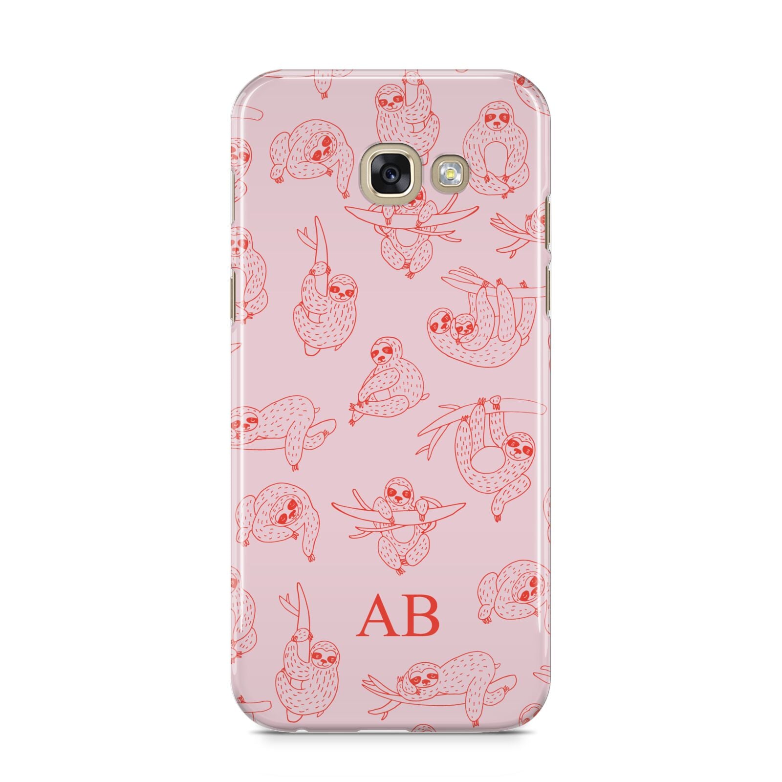 Customised Sloth Samsung Galaxy A5 2017 Case on gold phone