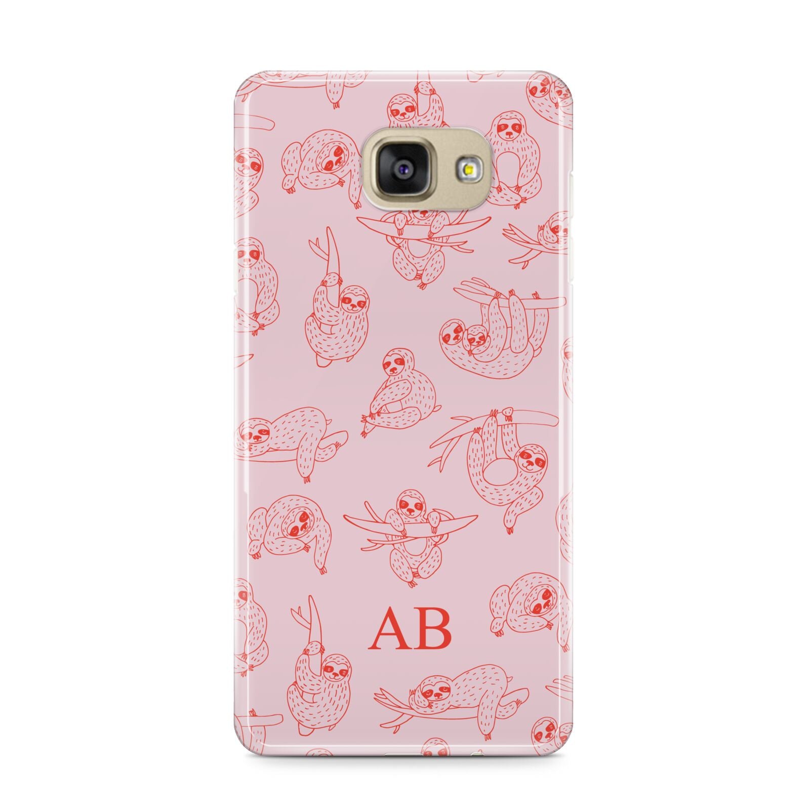 Customised Sloth Samsung Galaxy A9 2016 Case on gold phone