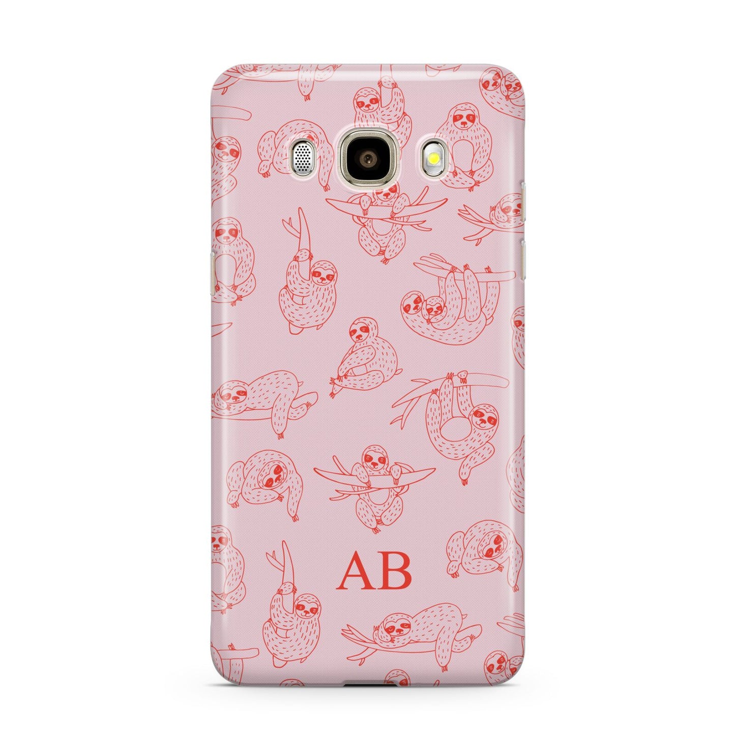 Customised Sloth Samsung Galaxy J7 2016 Case on gold phone