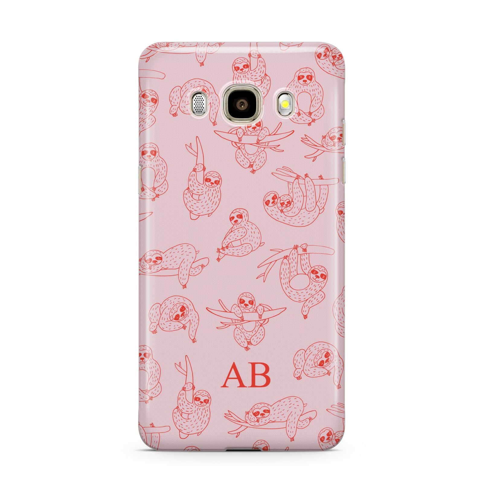 Customised Sloth Samsung Galaxy J7 2016 Case on gold phone