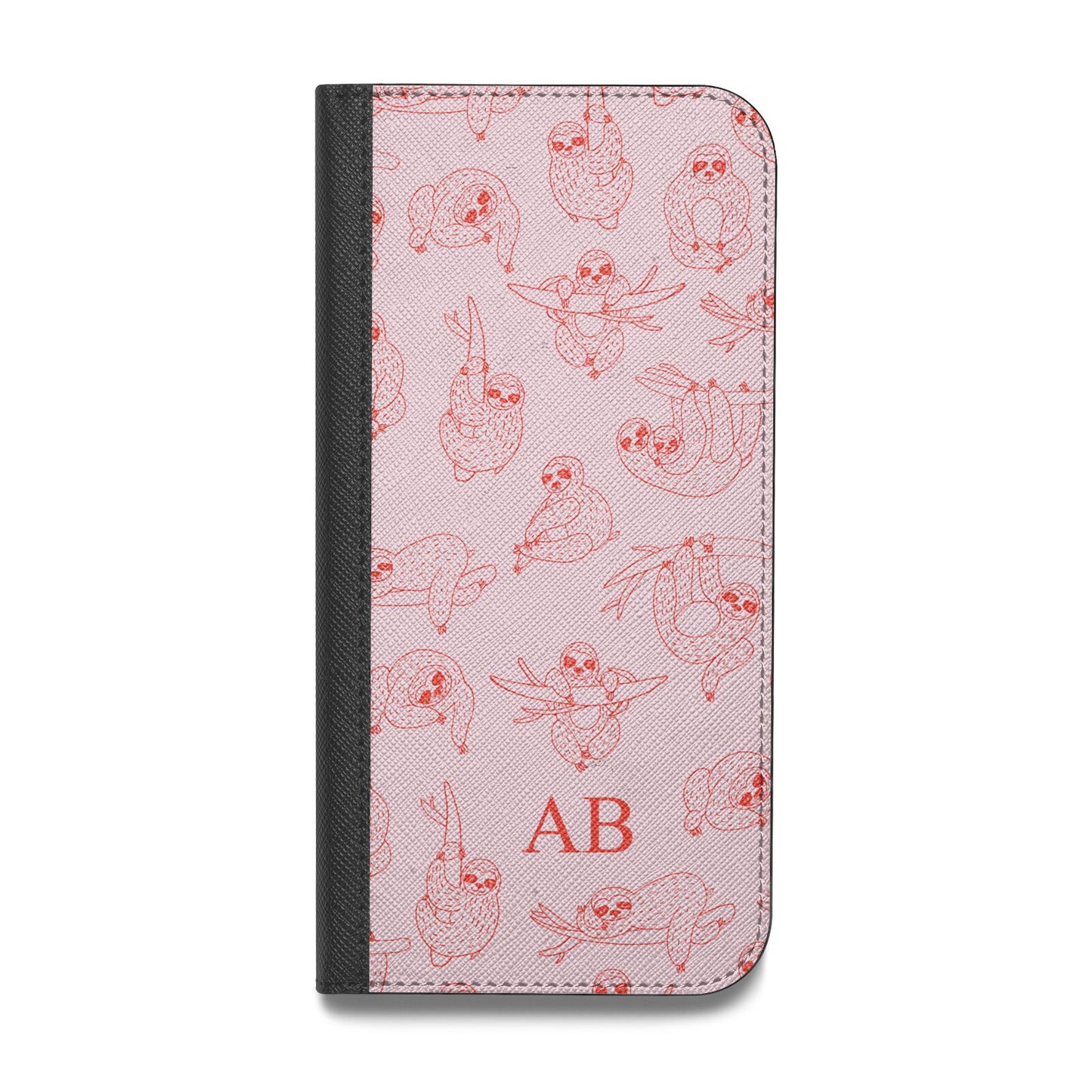 Customised Sloth Vegan Leather Flip Samsung Case