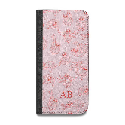 Customised Sloth Vegan Leather Flip Samsung Case